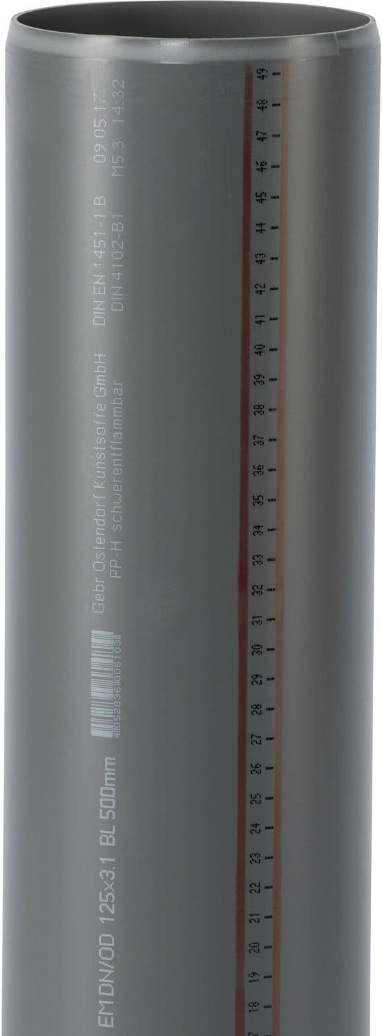 TUBE 125MM 5M P P L.LISSE PP HT-SAFE OSTENDORF