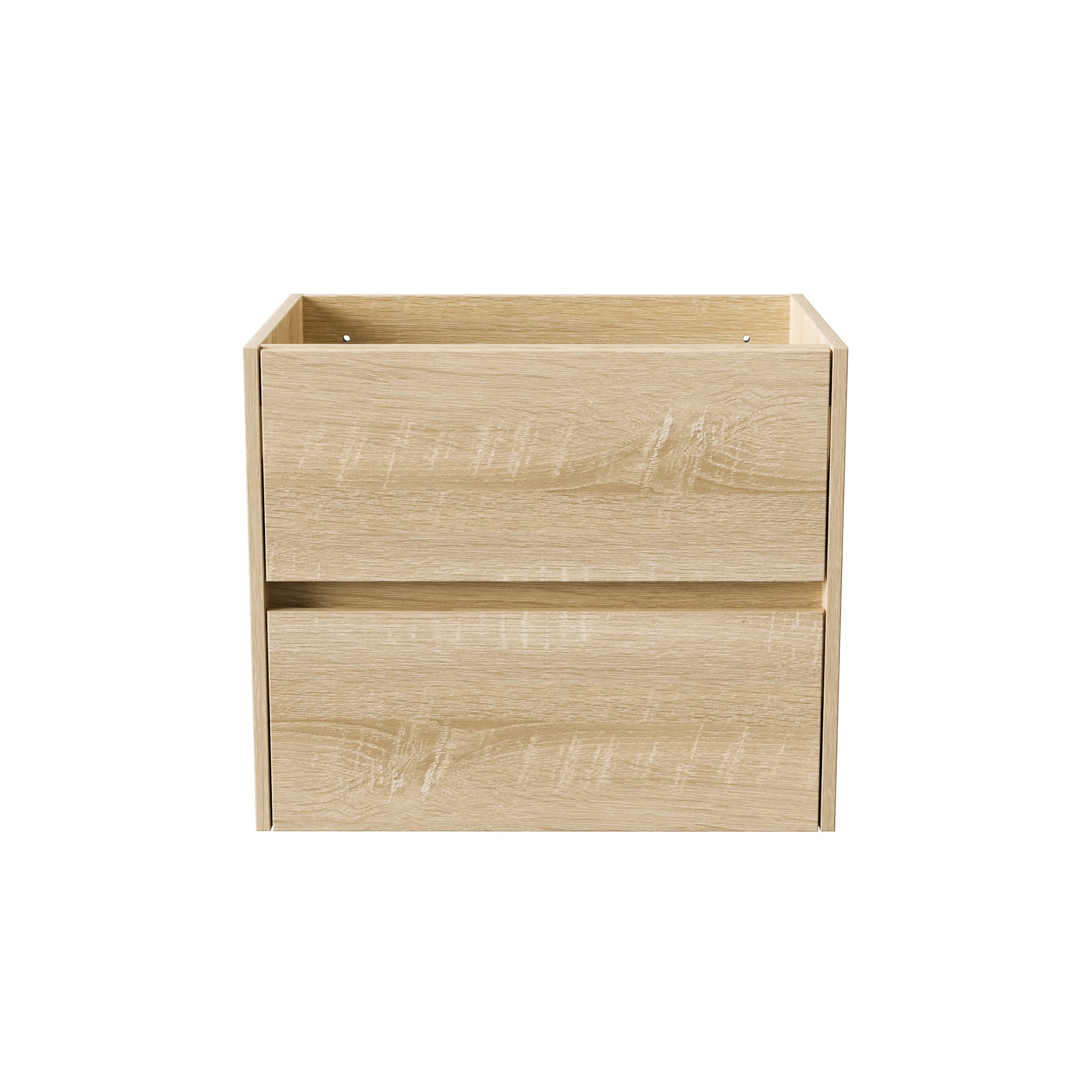 ALONI hayat meuble sous-vasque - 2 tiroirs - sans poignee - soft close – 59,5X50X45 cm - chêne