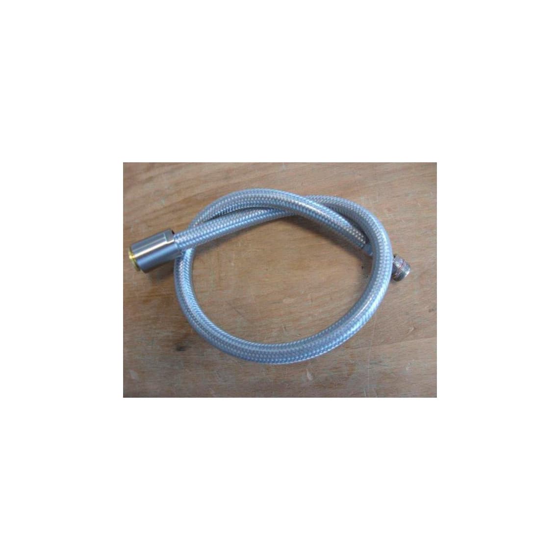01844 Flexible de douche à vaisselle, aspect inox, avec écrou conique long, 530 mm