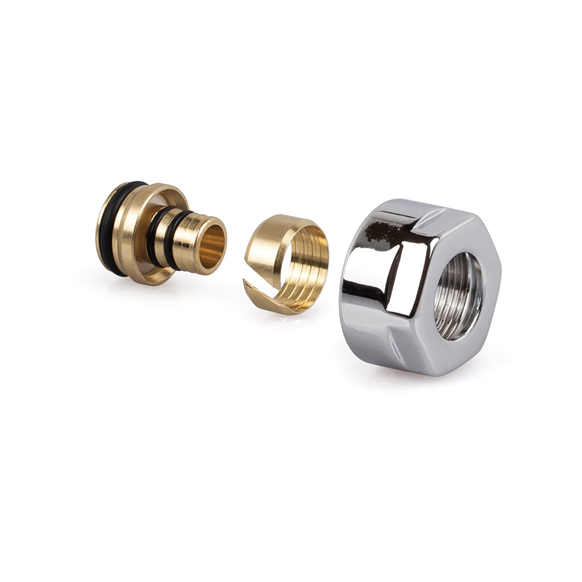 1-450227-KOPPELING CHROME VOOR AANSLUITSET DESIGN 16 X 3/4’’ EK