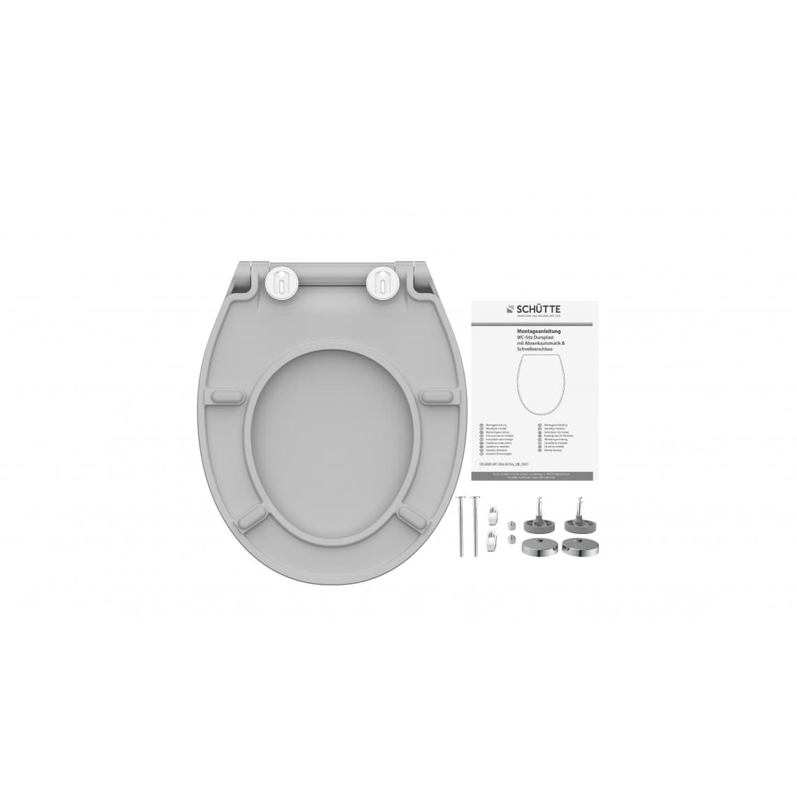 82702 Duroplast Toilet seat SLIM GREY, with soft close and quick release