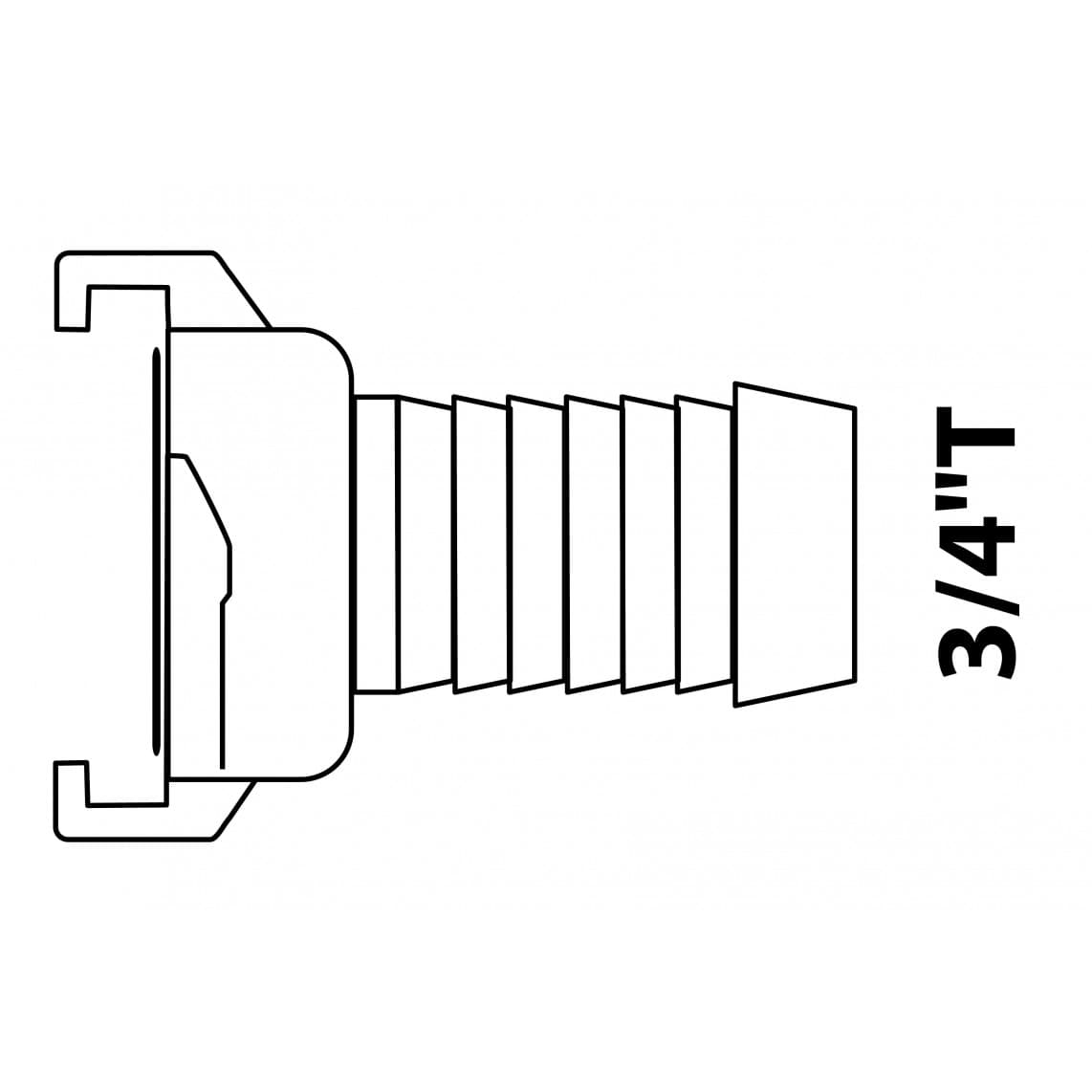989852048 LT raccord rapide-Pièce de tuyau, vierge, 3/4"T
