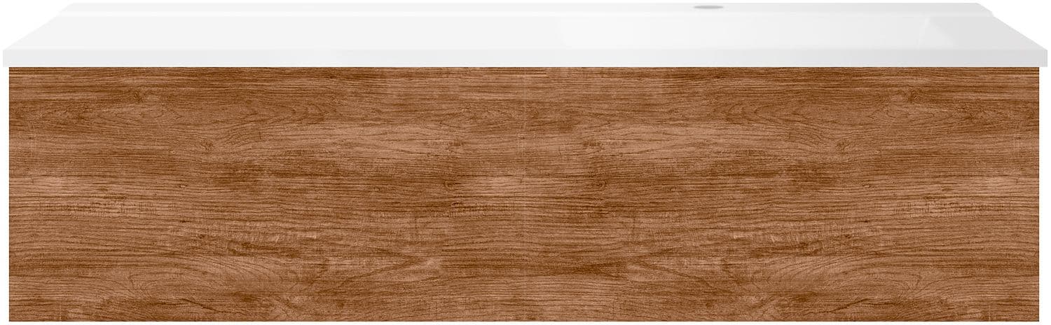 SOUS MEUBLE COFFEE 1 TIROIR 120 TECTONA DECOR CANNELLE+LAVABO DROITE BLANC MAT