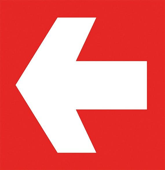 PICTOGRAMME AUTOCOLLANT FLECHE 20X20