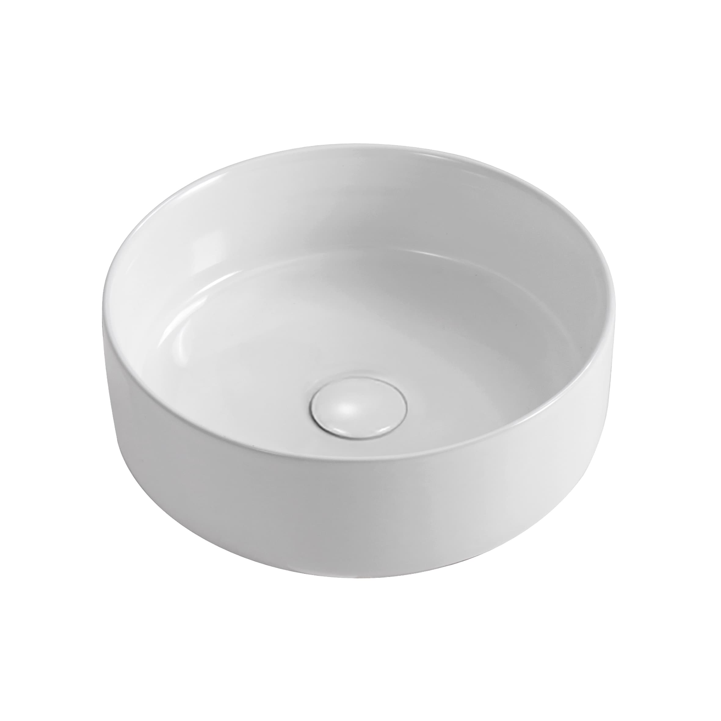 ALONI fira lavabo - à poser – sans trop-plein – sans trou de robinet – avec bonde clic-clac – céramique – 36X12,5X36 cm – blanc brillant