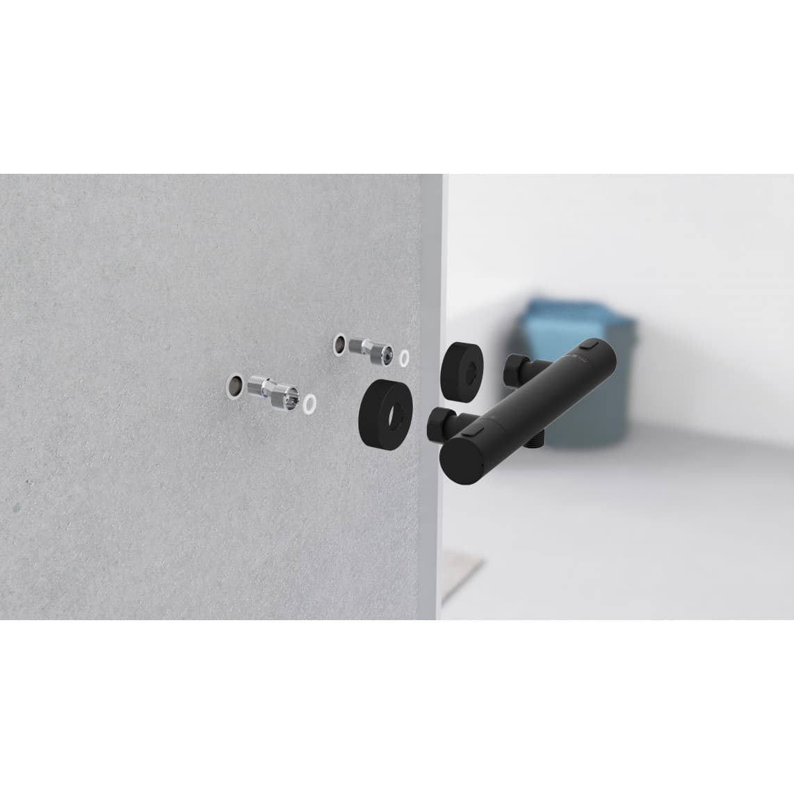 33186 LOS ANGELES Thermostatic shower mixer, black matt