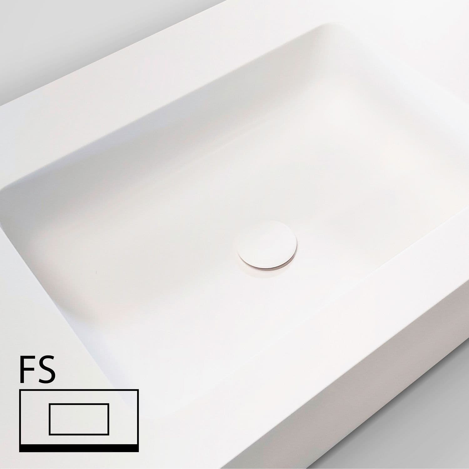 TABLET TAILOR TOP 1 LAVABO DROITE FS 180CM SOLID XONYX BLANC