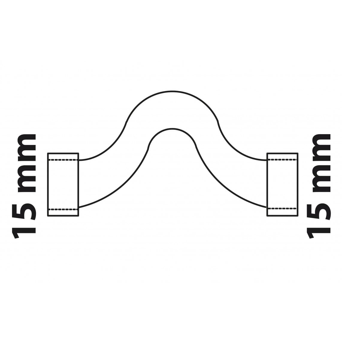 98925200 CU coude croisé, vierge, 15 mm, 2 manchons (5085)