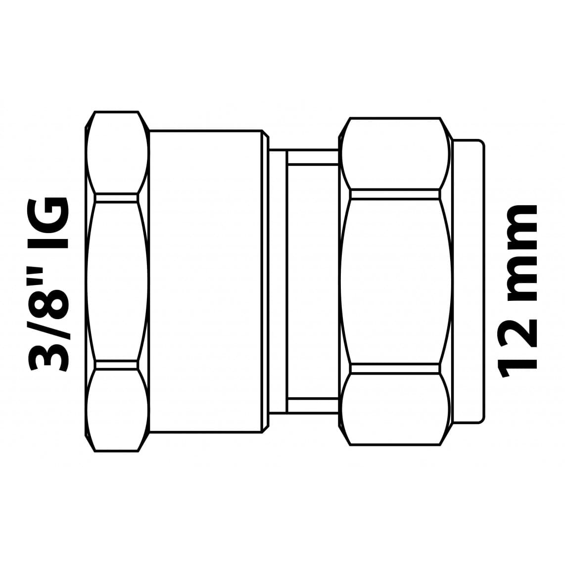 989456117 LT pièce intermédiaire, vierge, 12 mm x 3/8" F, raccord à serrer pour tube en cuivre,