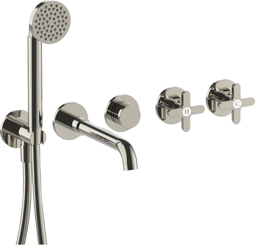 SET DE FINITION MITIGEUR BAIN 5 TROUS MURAL ICONA CLASSIC FANTINI POLISHED NICKEL PVD