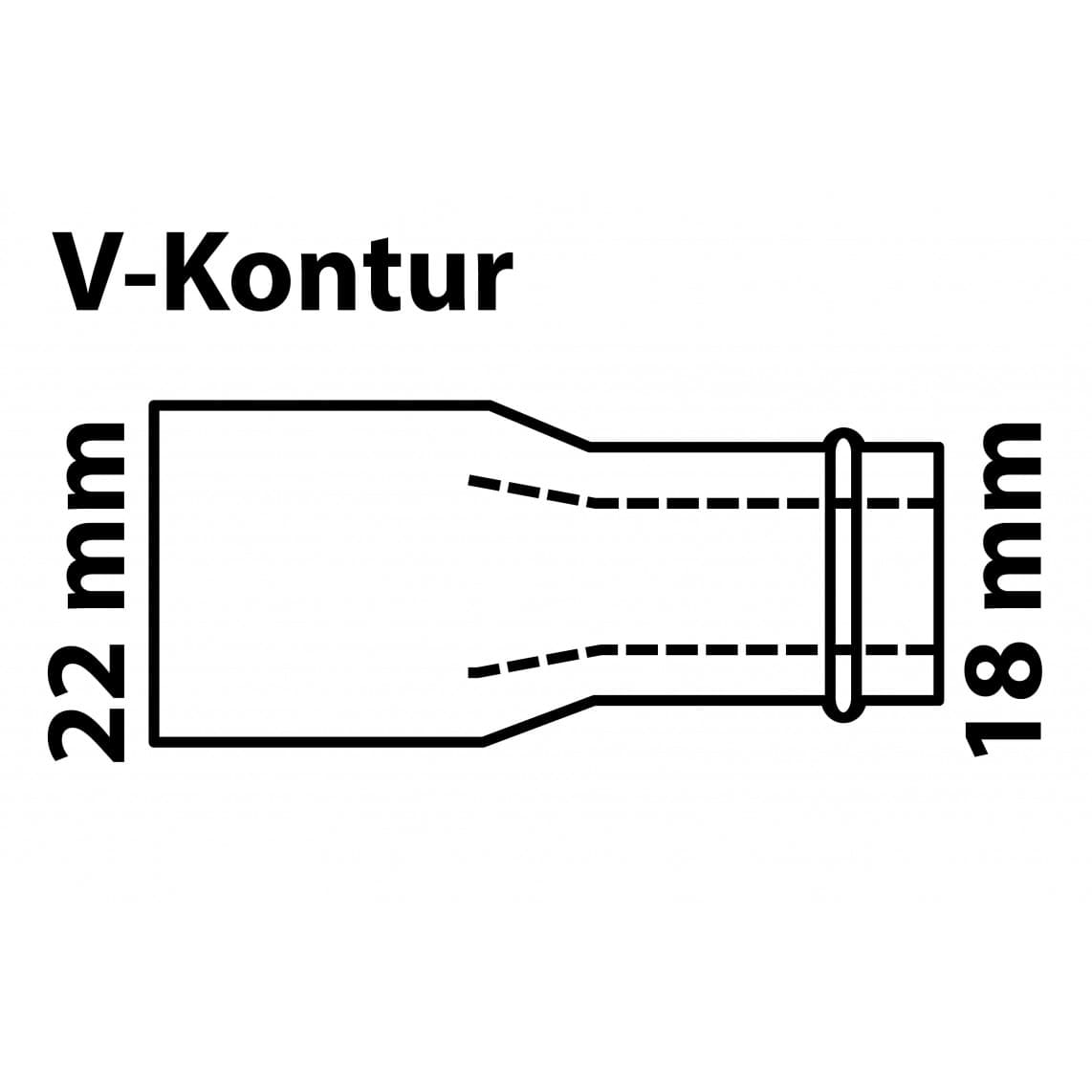988615554 CU mamelon réducteur, vierge, 22 mmA x 18 mm, 1 manchon, (P5243),