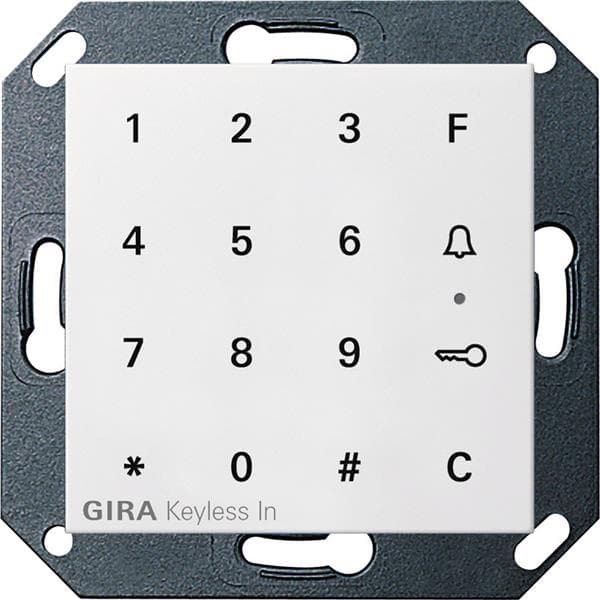 Clavier à code Gira Keyless In Blanc satiné System 55 - clavier à code comme système de contrôle