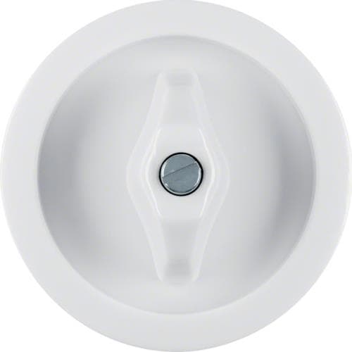 Enjoliveur et manette pour interrupteurs / poussoirs rotatifs Berker serie 1930 / Glas Blanc polaire