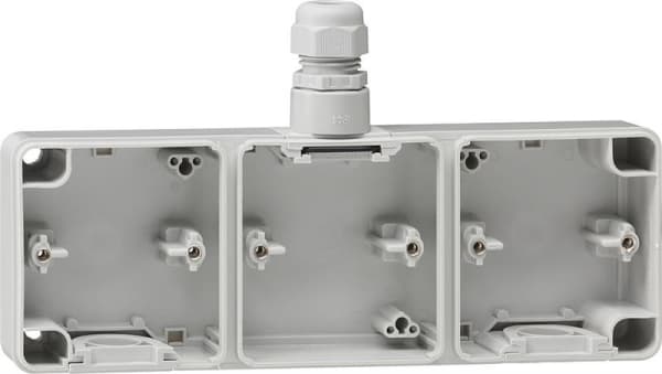Partie inférieure de boîtier 3 x Gris avec 1 x M20
