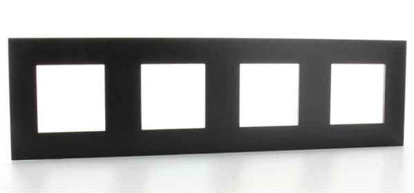 Valena plaque 4 postes horizontal - vertical entraxe 71mm Noir Chrome