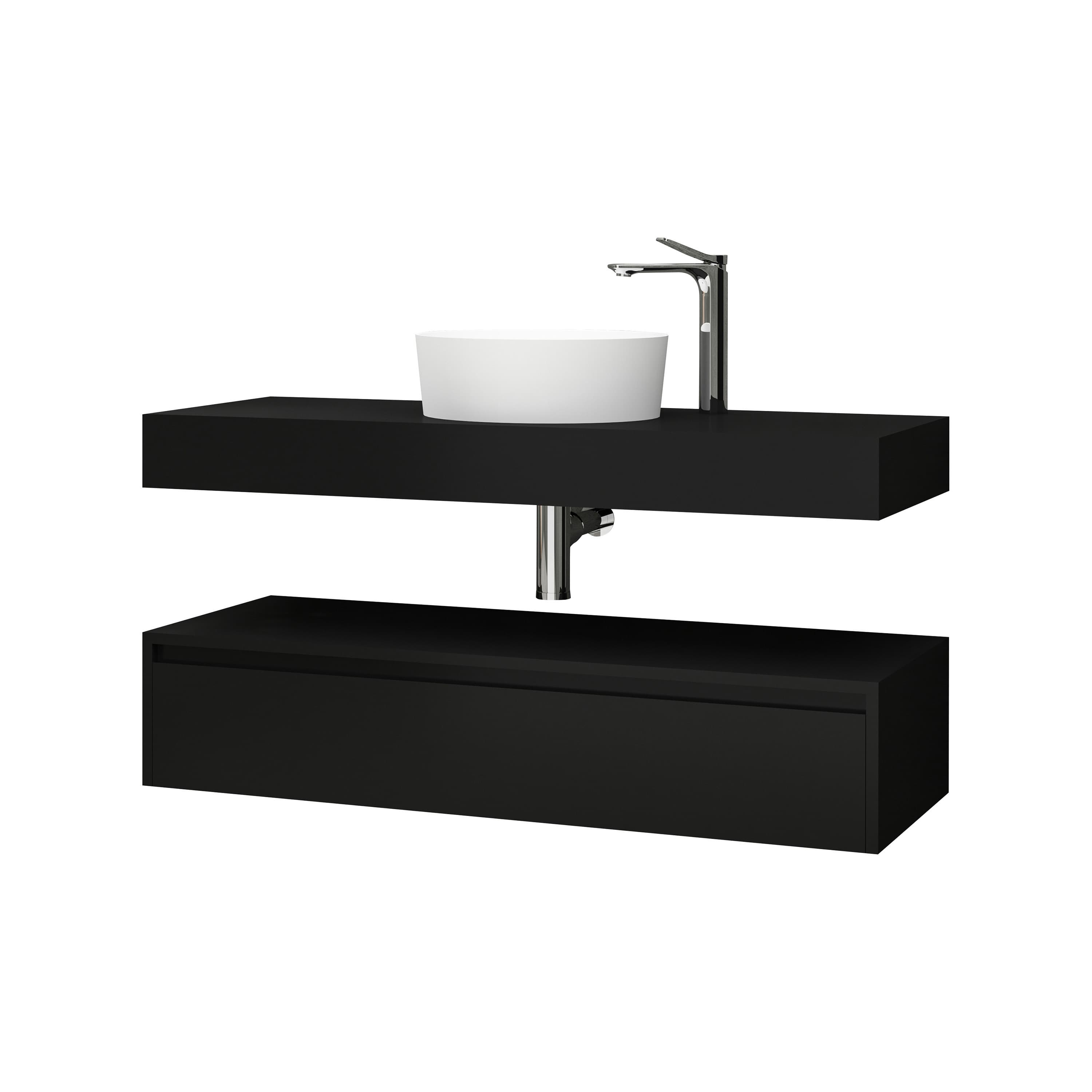 ALONI lina meuble sous-plan (120CM) - Noir mat