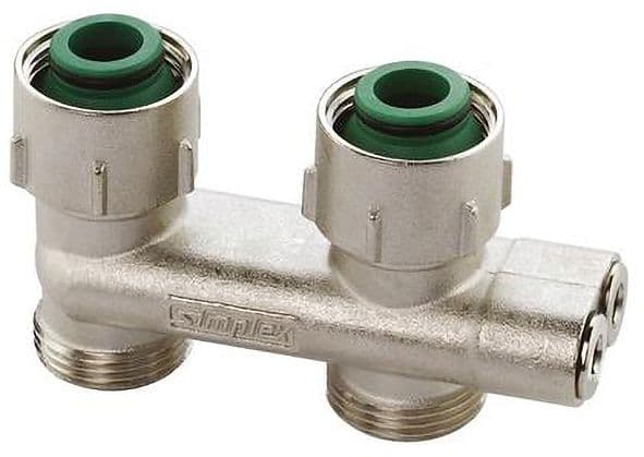 BLOC H INVERSE 2TUBE SIMPLEX DROIT 3/4"