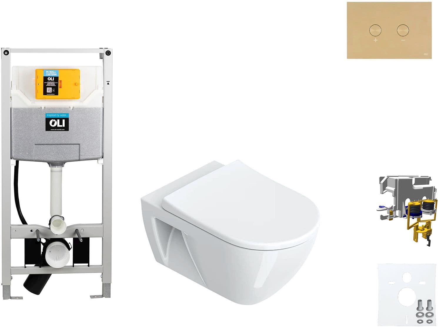 WALLFIX OLI WC SUSPENDU SFERA ECO CATALANO BLINK WHITE GOLD