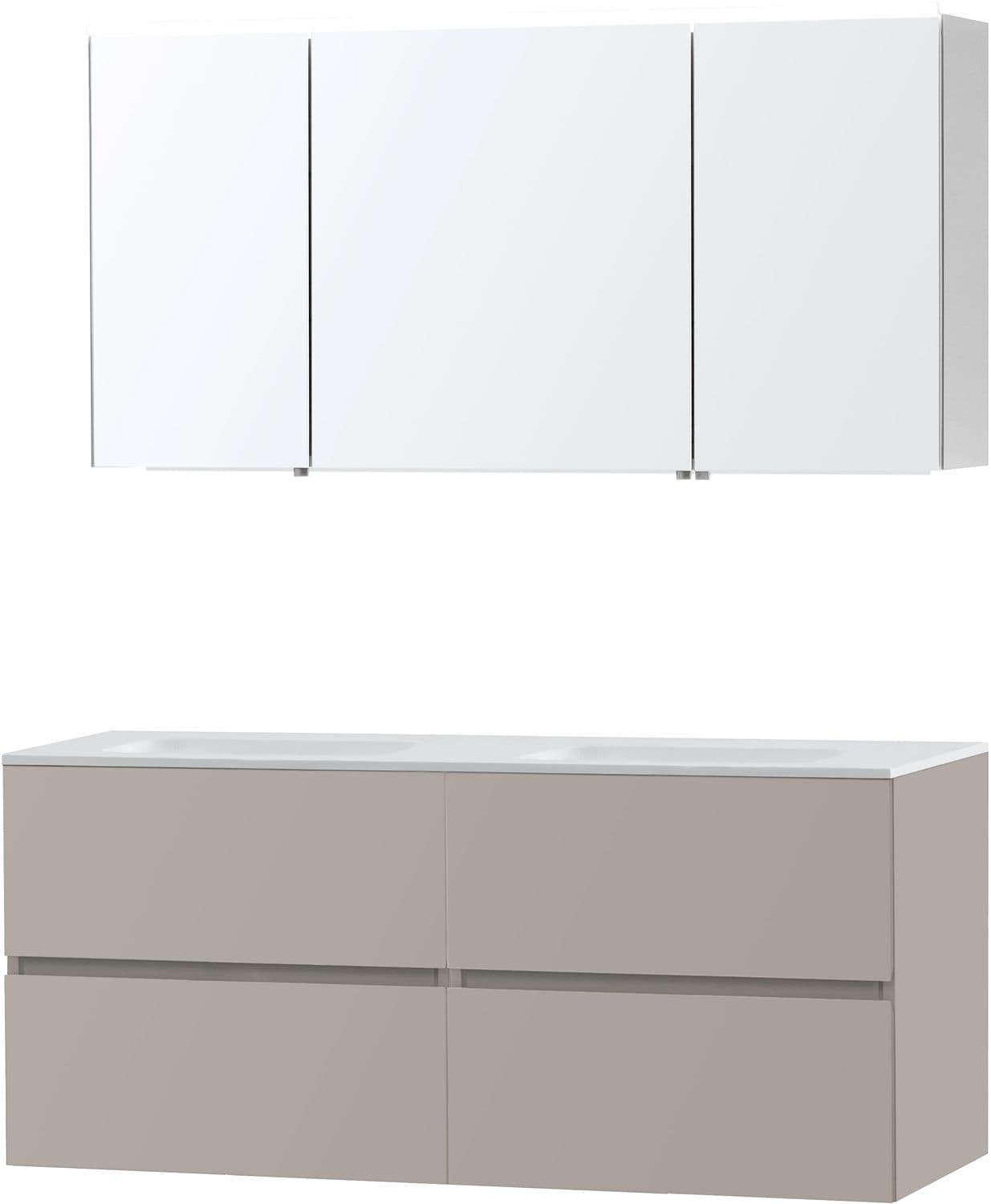 MEUBLE MOLTO POUDRE GRIS 140 SOLID ARMOIRE TOILETTE