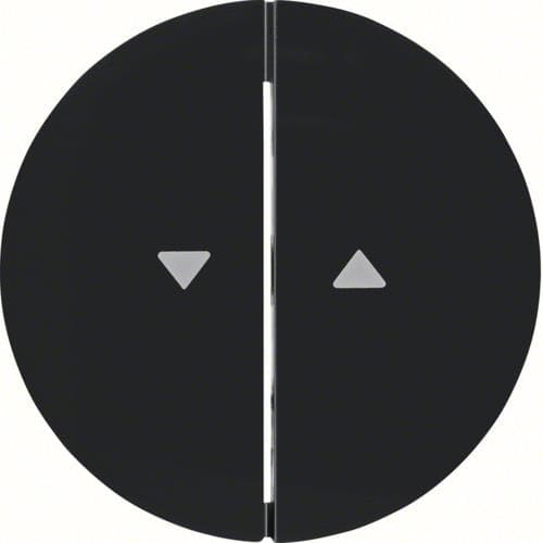 Touche avec symbole flèches Berker R.1 / R.3 Noir, brillant