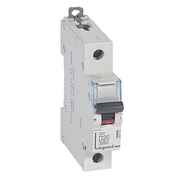 Disjoncteur DX³ 6000A / 10kA 1 pôle courbe D 20A 400V 1 module