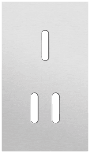 Plaque de recouvrement double, verticale 60 mm d'entraxe, pour une fonction de commutation simple et une double, Niko Rocker alu grey brushed