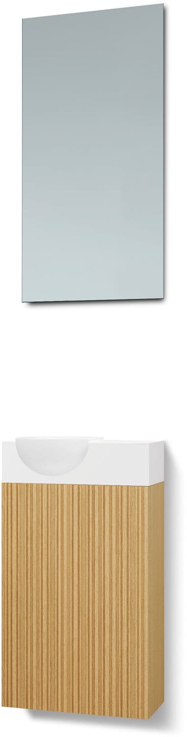 LAVE-MAINS FOREST QUO GAUCHE / 1 PORT/MIROIR CHENE NATURE