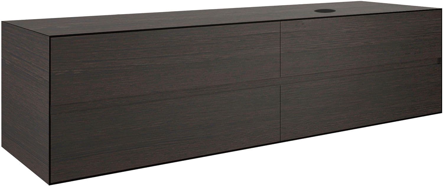 SOUS MEUBLE 4 TIROIRS+ TABLET POUR LAVABO A POSER DROITE TENSO 180CM SANS TROU ROBINET WENGE