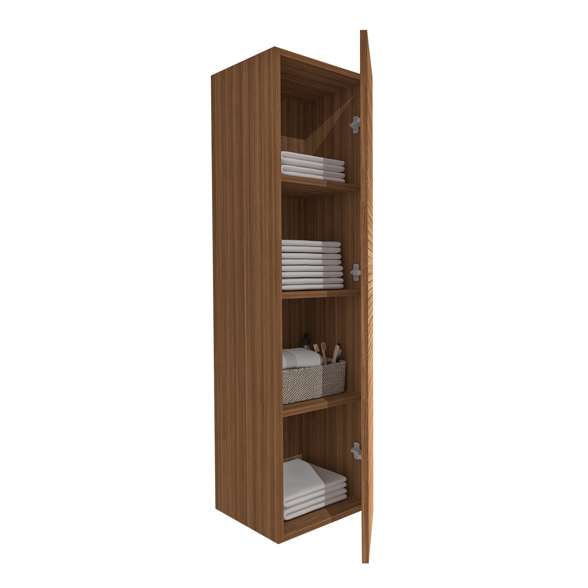 Elite meuble colonne avec relief horizontal (135CM) - Marron
