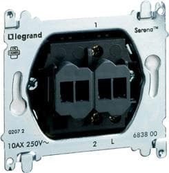 Serena interrupteur deux directions - 10A - 250V - Crème - appareil complet - supports à griffes
