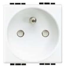 LivingLight - enjoliveur prise 2 pôles + T - Blanc