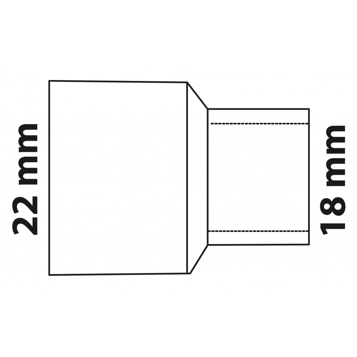 989076017 CU mamelon réducteur, vierge, 22 mmA x 18 mm, 1 manchon, (5243)