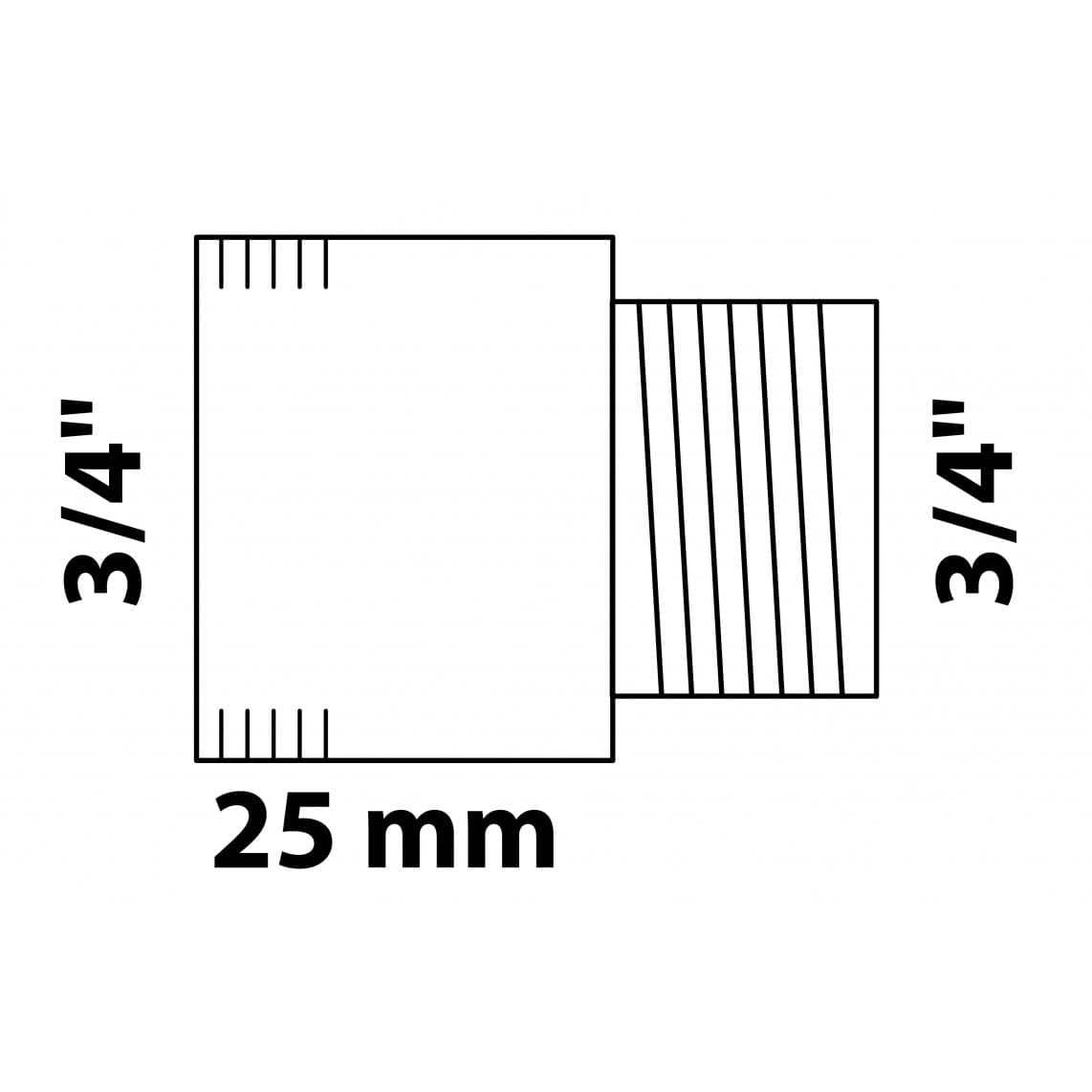 989318255 MS kraan verlengstuk, chroom, 3/4" x 25 mm