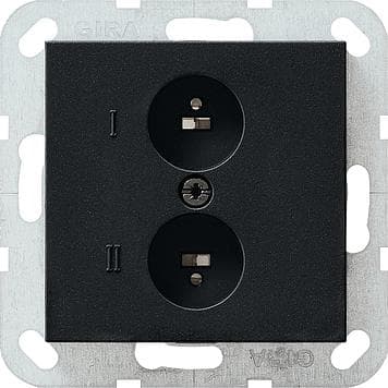 Prise de haut-parleur stéréo Noir mat (laqué) - avec bornes vissées. pour section de câble jusqu'à