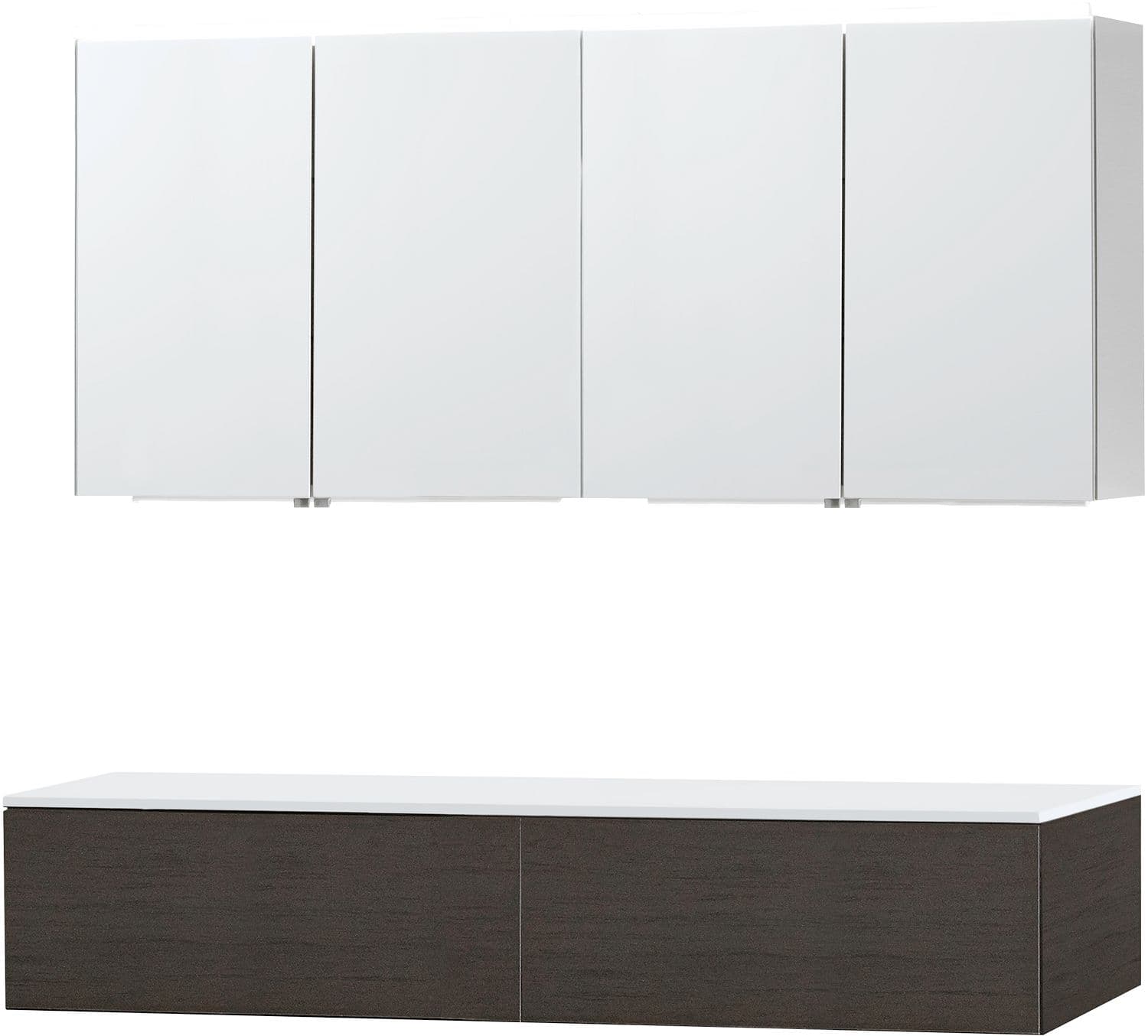 MEUBLE PURO DUO WENGE 160 1 TIROIR SOLID A POSER ARMOIRE TOILETTE