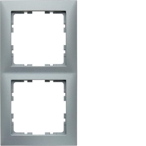 Plaque de recouvrement 2 postes Berker S.1 Alu, mat