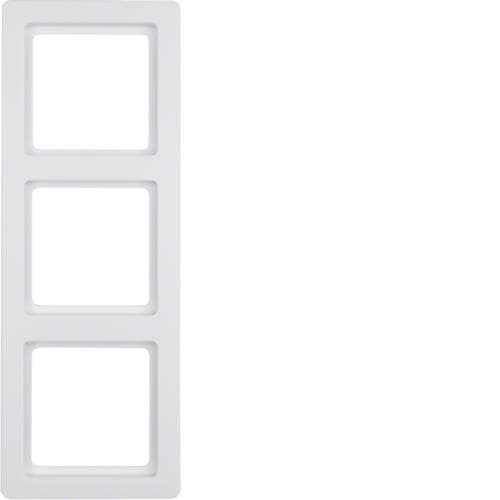 Plaque de recouvrement 3 postes Berker Q.1 Blanc polaire, Velours