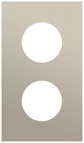 Plaque de recouvrement double, entraxe 60 mm, pour 2 prises de courant, Niko Rocker et Niko Toggle, steel champagne coated