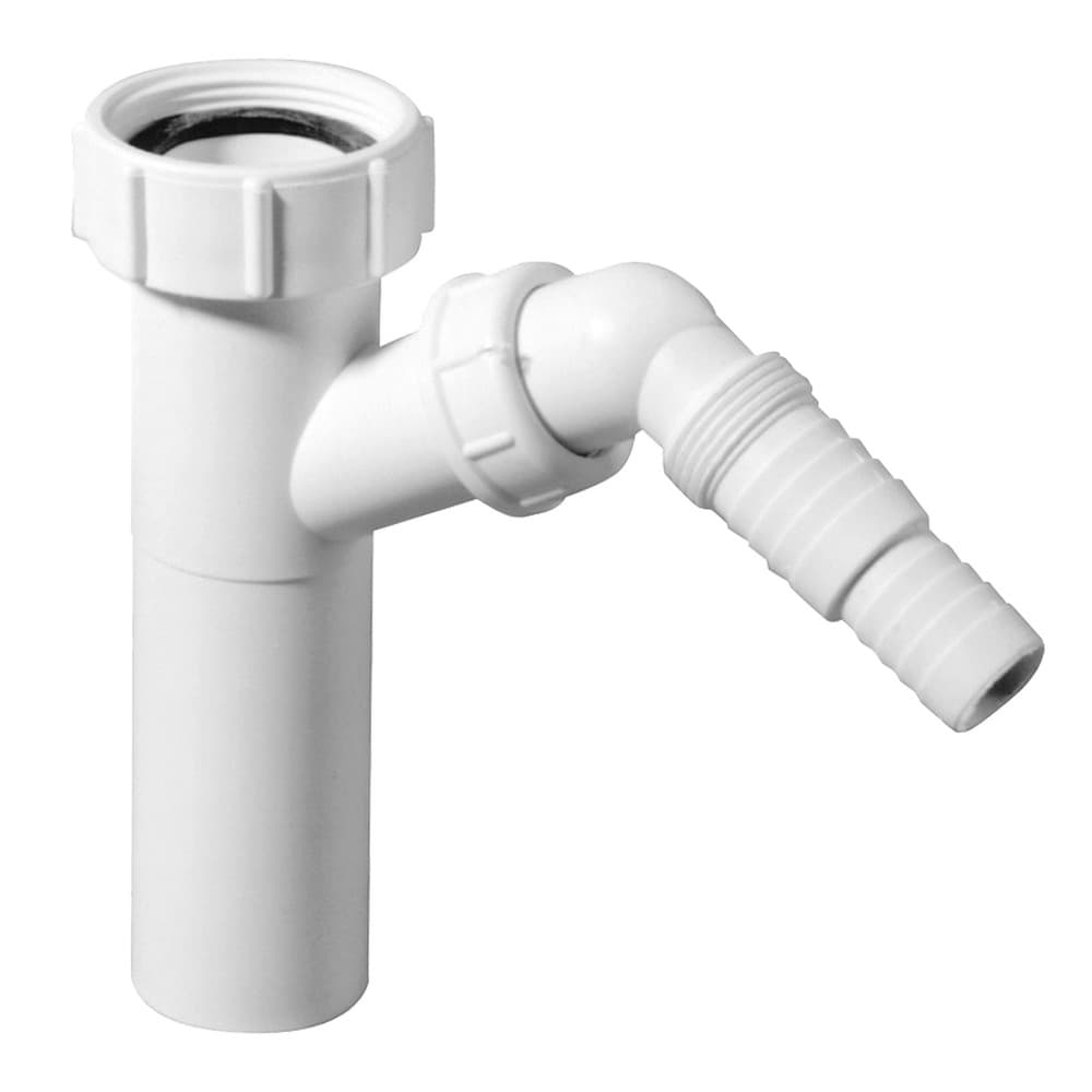 Mc Alpine Té avec raccord machine à laver 6/4"x40mm PP blanc