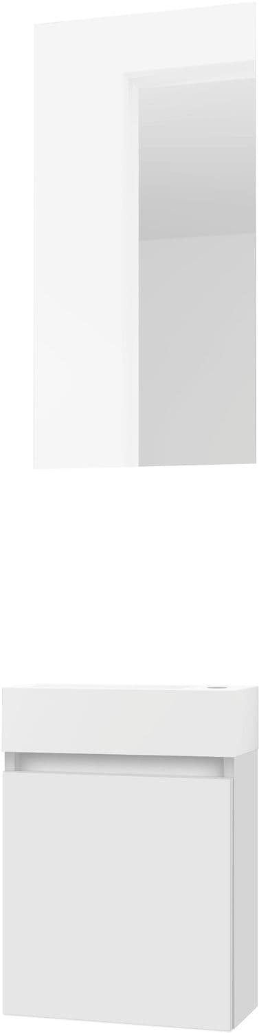 LAVE-MAINS FORM MINI MARBRE DE SYNTHESE/ 1 PORT/MIROIR POUDRE BLANC