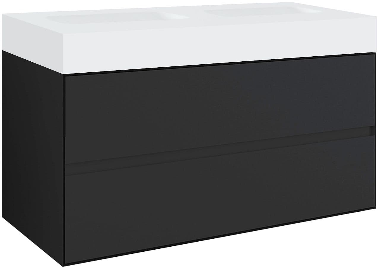 SOUS MEUBLE 2 TIROIRS POUR TABLET PURO 2 LAVABOS TENSO 120CM GRIS