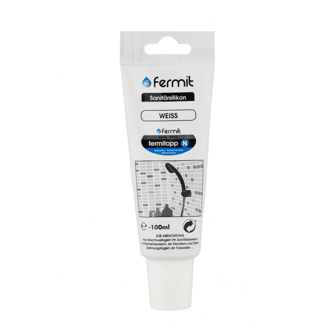 98690140 FERMIT Sanitaire-Silicone, blanc, 100 ml