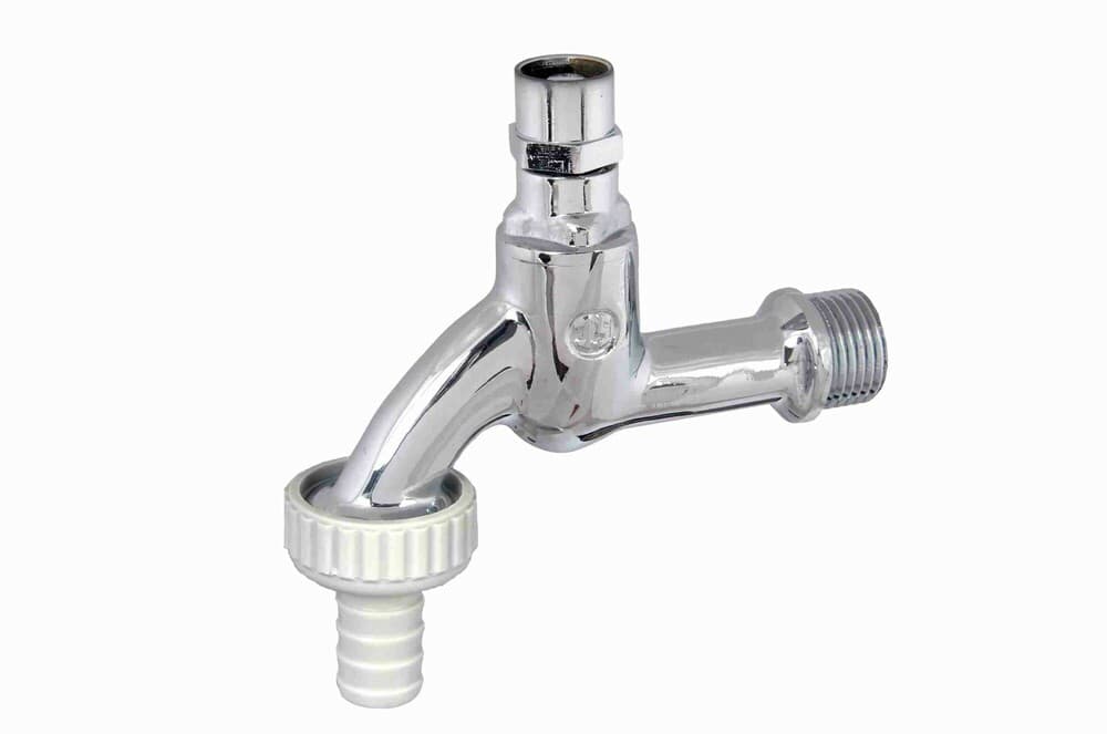 Robinet double service pour usage à clef 1/2" chromé