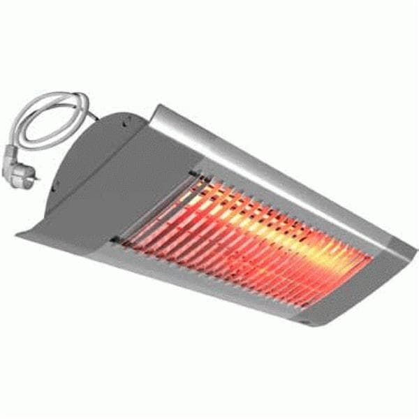 Chauffage de terrasse radiant halogène 1500W Gris diffusion large