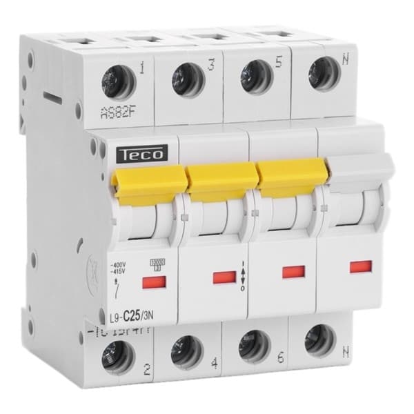 Disjoncteur 3 pôles + N 25A 10kA courbe C