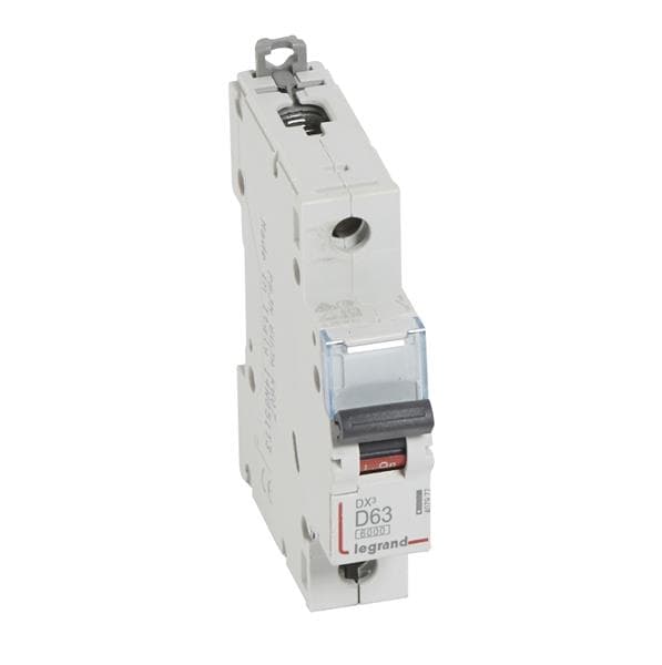 Disjoncteur DX³ 6000A / 10kA 1 pôle courbe D 63A 400V 1 module