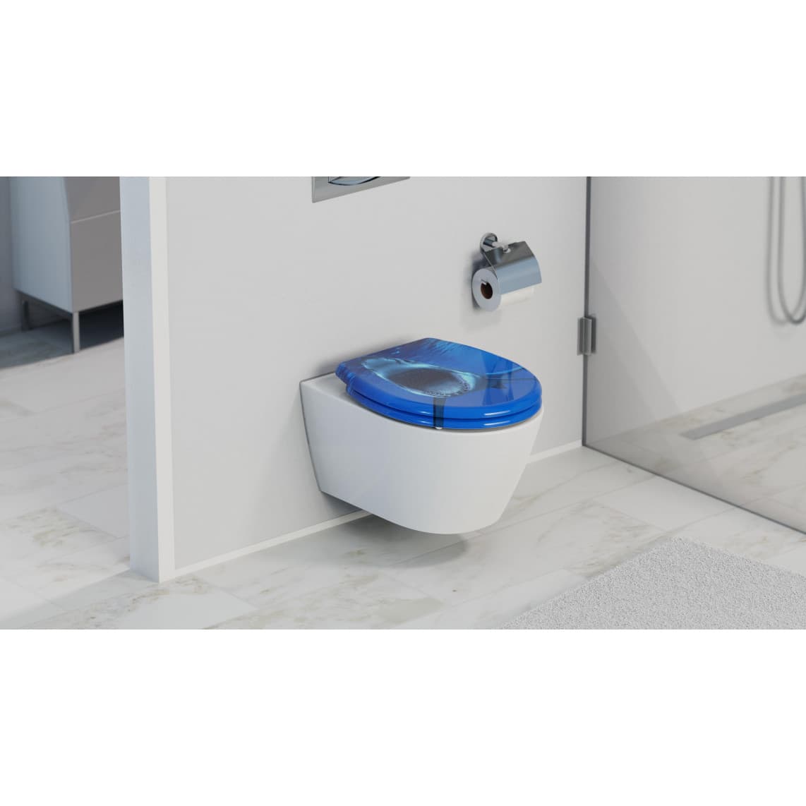 82371 abattant WC en Duroplast SHARK, avec frein de chute et déclipsable