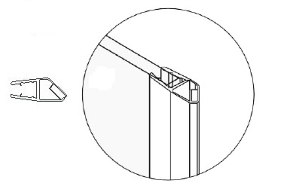 Van Marcke Pina joint magnétique vertical 180° pour Pina XL Design 200cm
