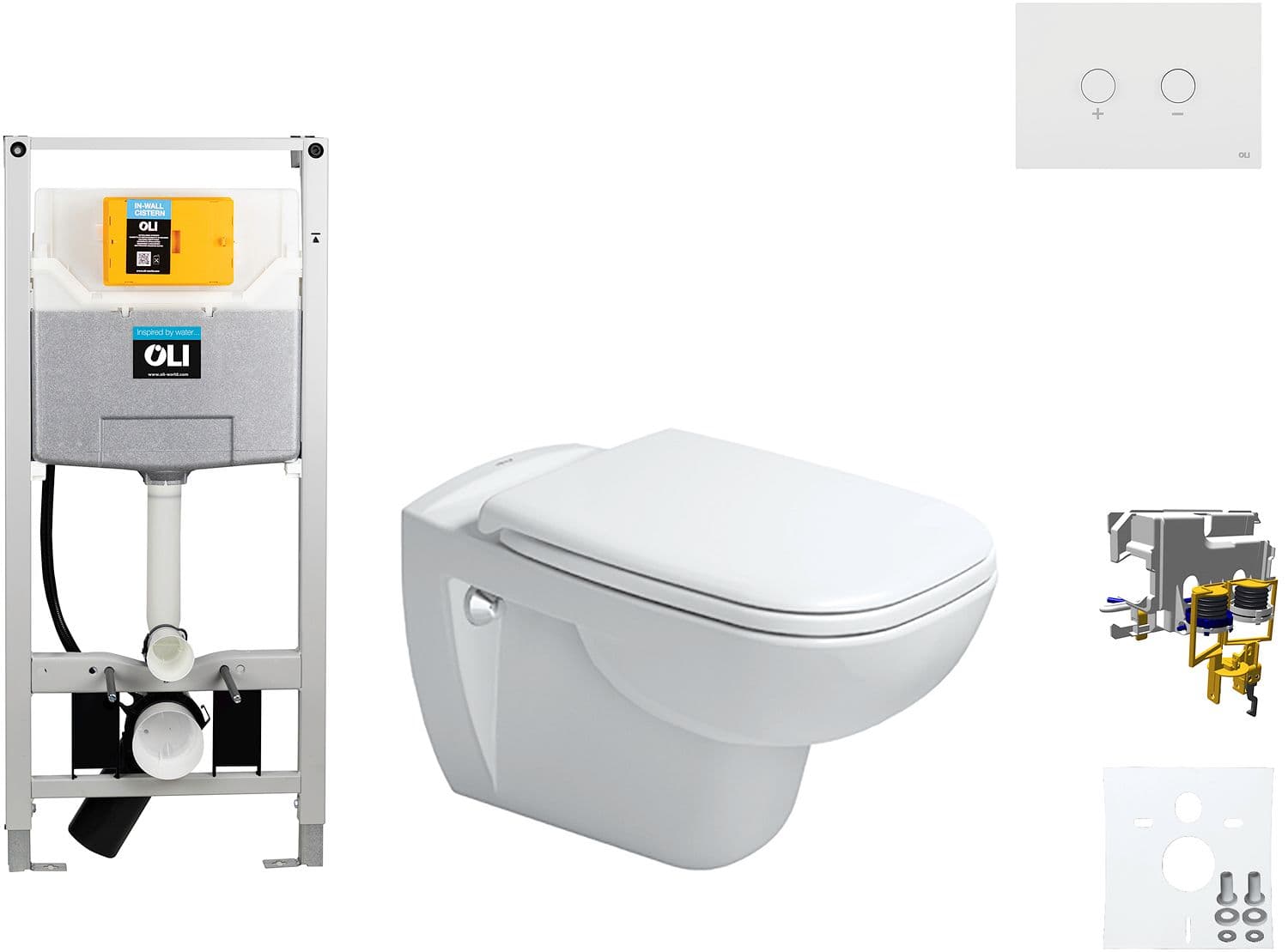 WALLFIX OLI WC SUSPENDU D-CODE DURAVIT CODE SOFT-CLOSE BLINK BLANC