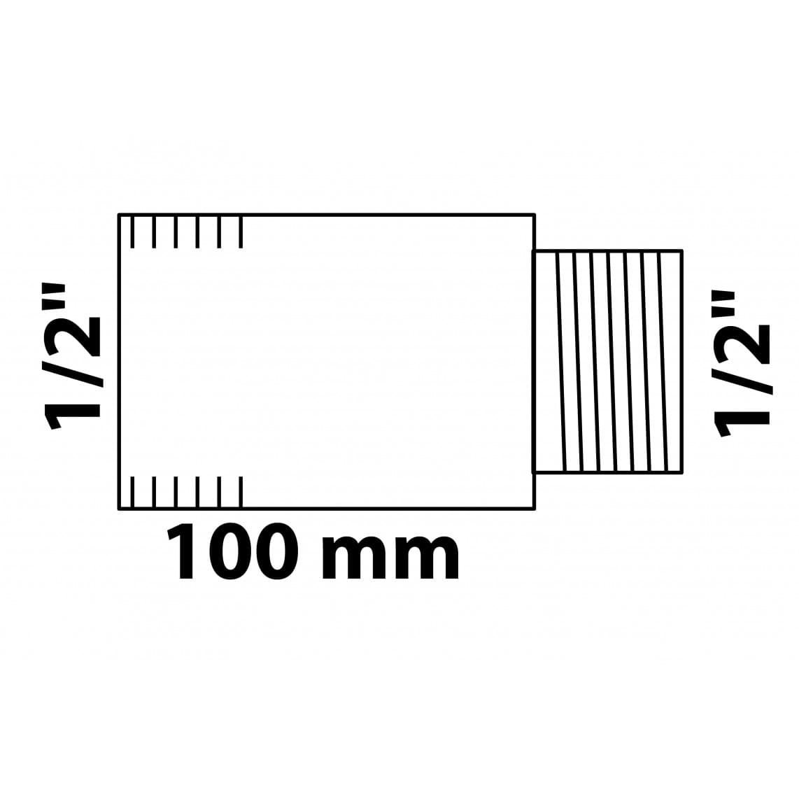 989316955 MS kraan verlengstuk, chroom, 1/2" x 100 mm